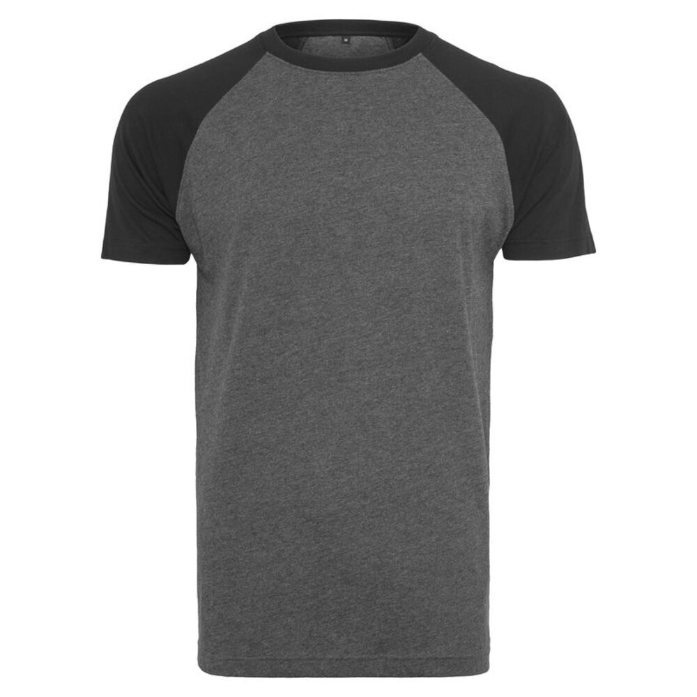 Build Your Brand Mens  Contrast Tee / Charcoal/Black
